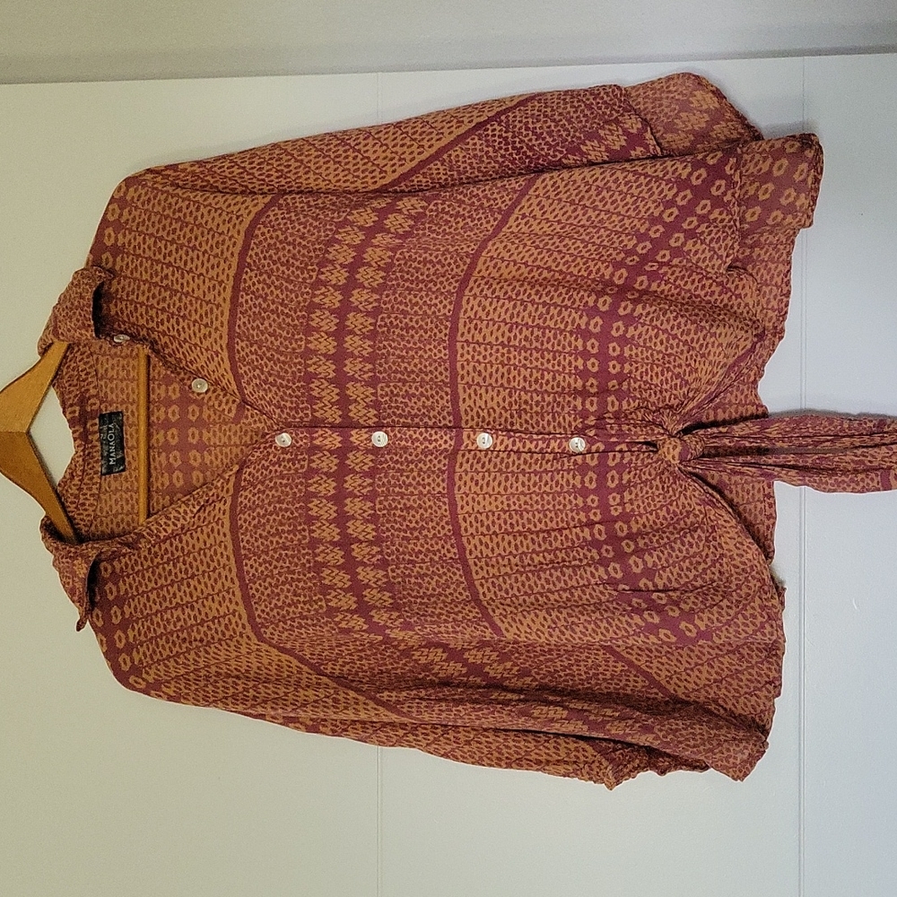AS-IS Manaola Hihimanu top in Akoakoa print, OS